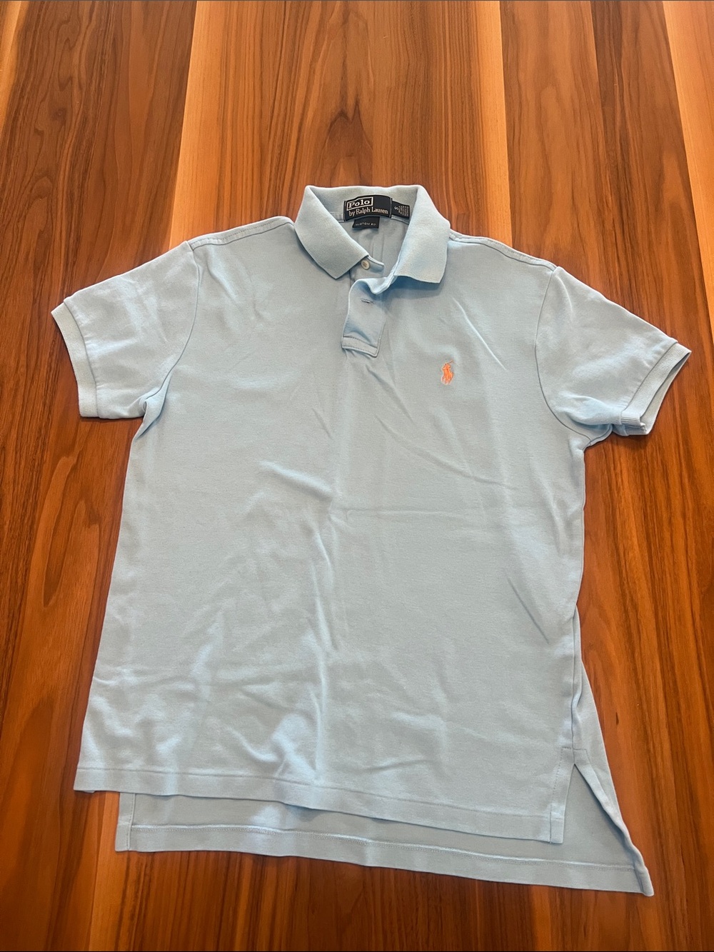 Polo by Ralph Lauren Blue Polo with Coral Pony, size small